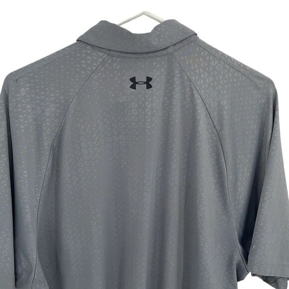 Under Armour Mens Loose Heat Gear Geometric ColdBlack Golf Polo Shirt Gray XL - Picture 4 of 7